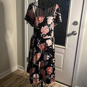 Torrid Black Floral Box Pleat Dress